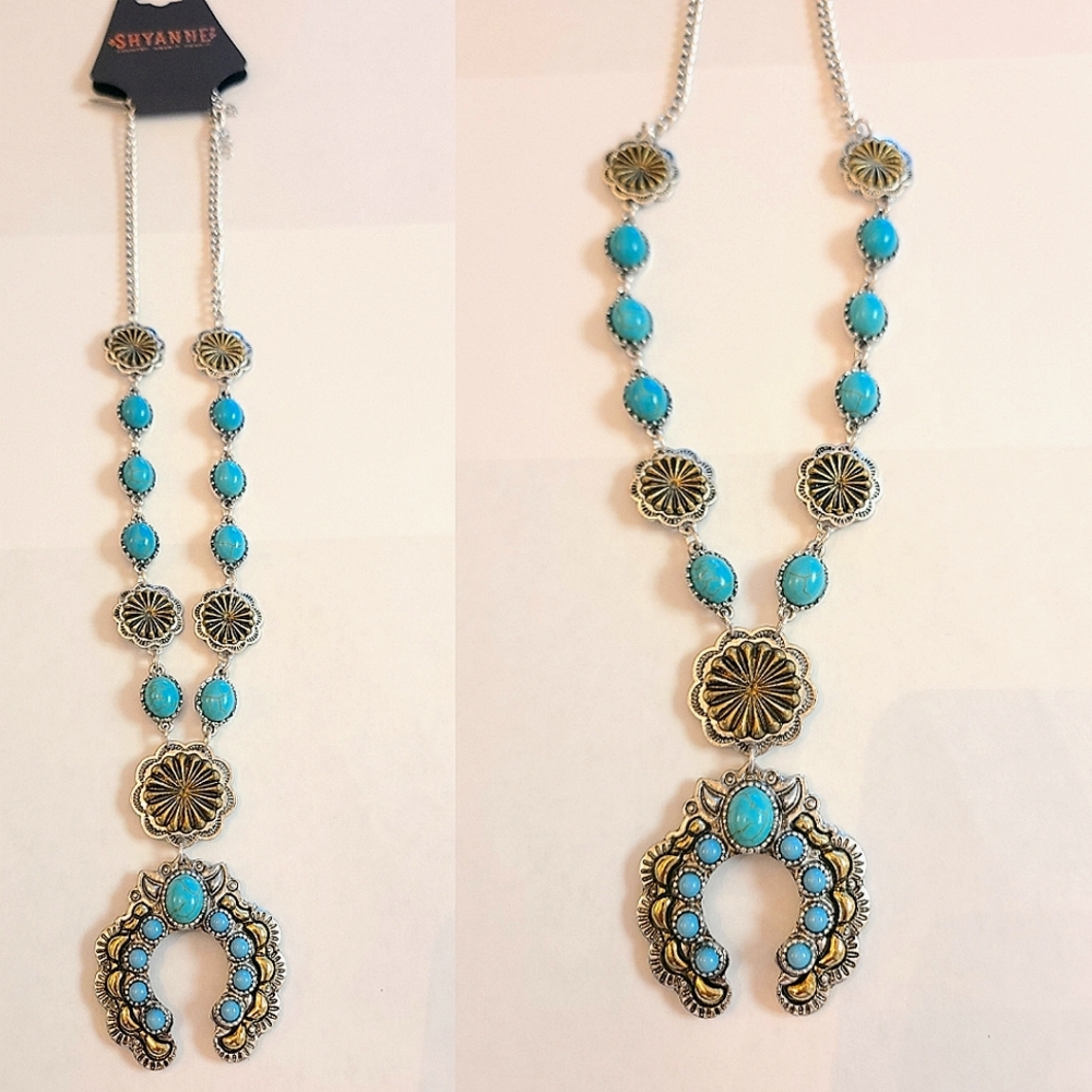 Concho style Turquoise Necklace